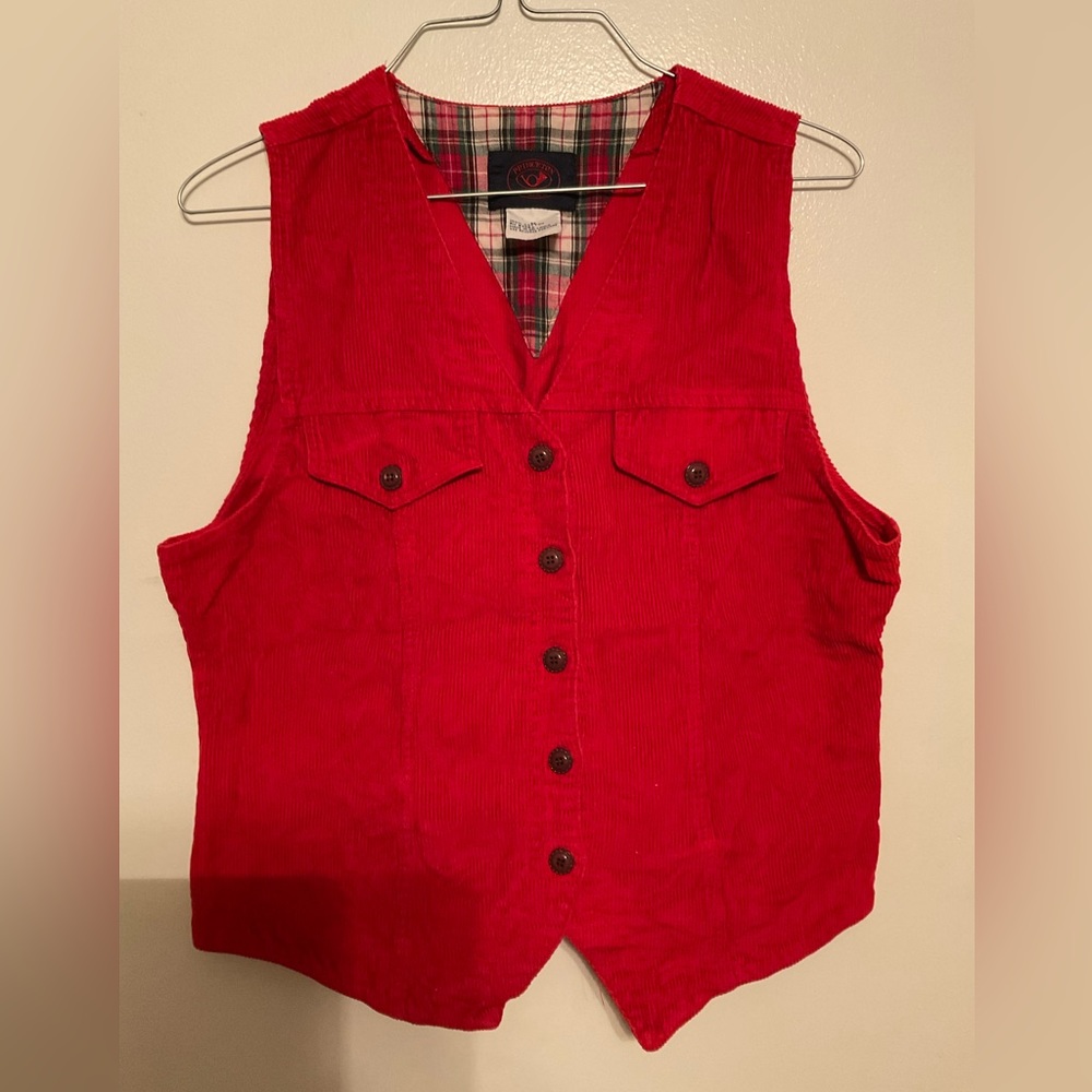 Vintage Princeton Club Red Corduroy Vest